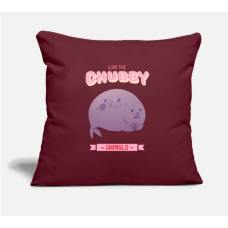 Love The Chubby Animals #3 Burgundy Pillow